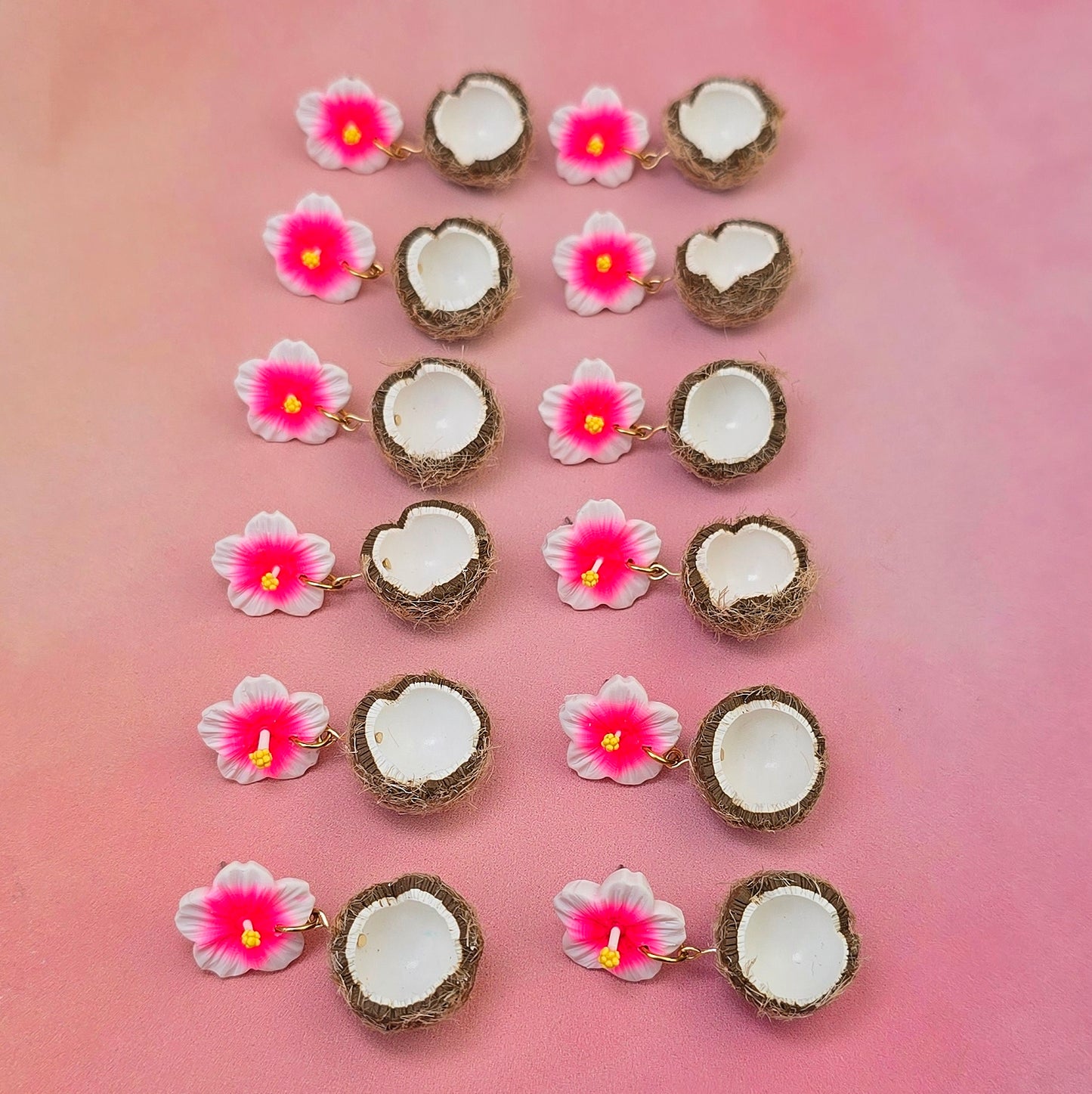 Coconut and Hibiscus Dangles