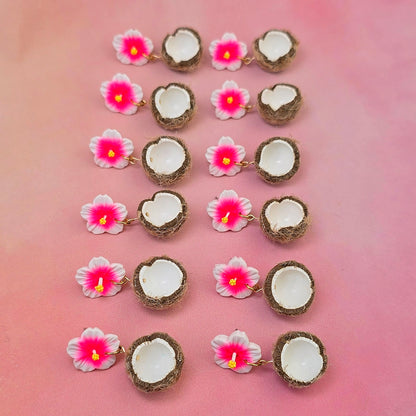Coconut and Hibiscus Dangles