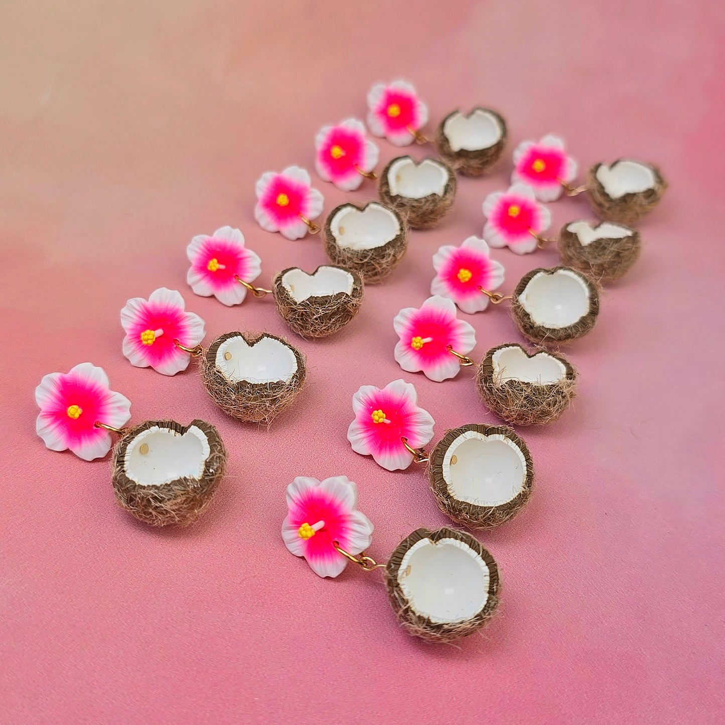 Coconut and Hibiscus Dangles