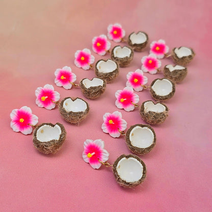 Coconut and Hibiscus Dangles
