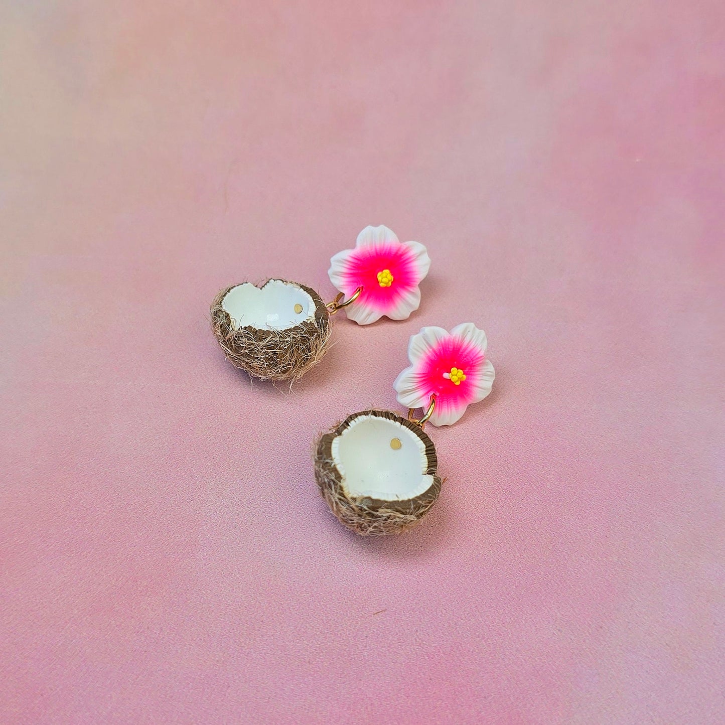 Coconut and Hibiscus Dangles