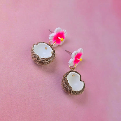 Coconut and Hibiscus Dangles