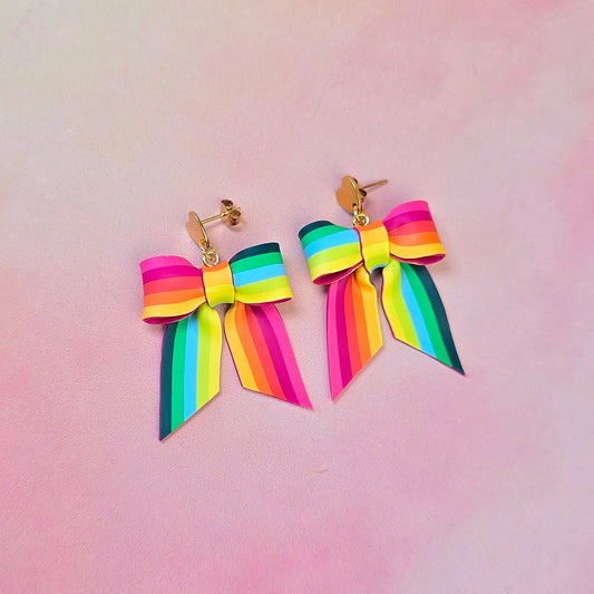 Hawaiian Sunrise Mini Bow Dangles