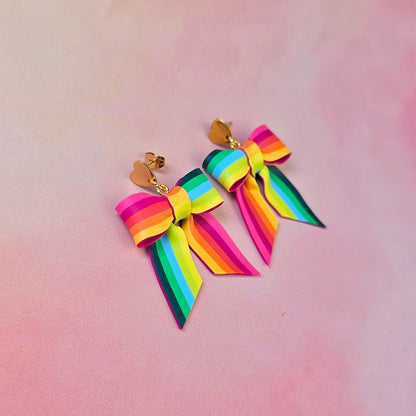 Hawaiian Sunrise Mini Bow Dangles