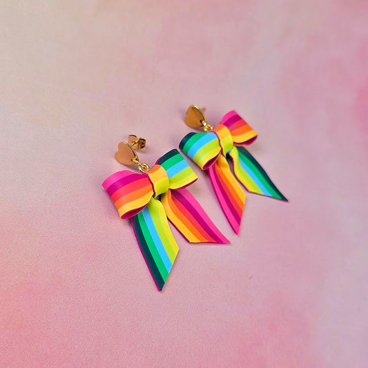 Hawaiian Sunrise Mini Bow Dangles