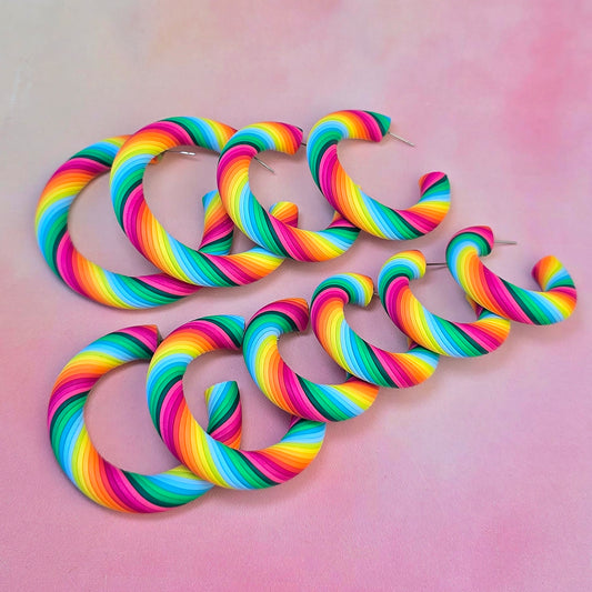 Hawaiian Sunrise Twisted Hoops