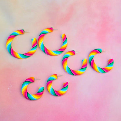 Hawaiian Sunrise Twisted Hoops