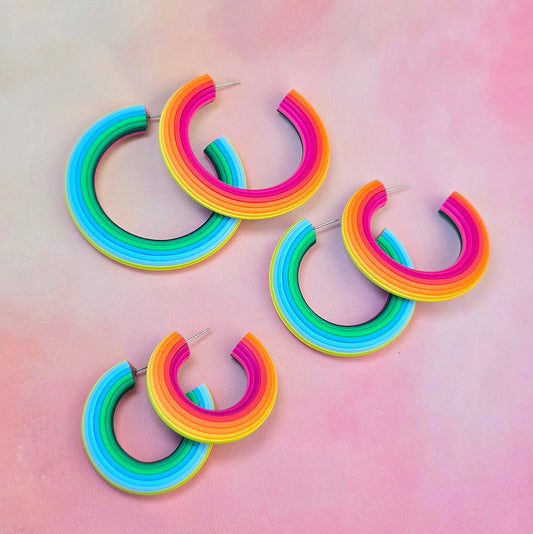 Hawaiian Sunrise Ombre Hoops