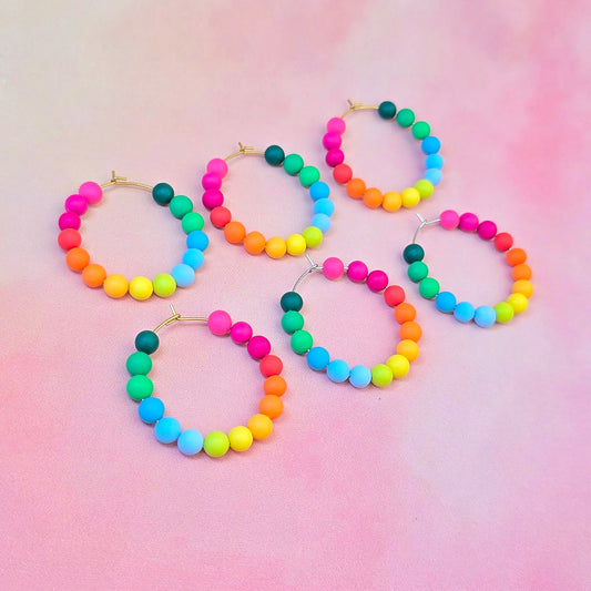 Hawaiian Sunrise Beaded Hoops