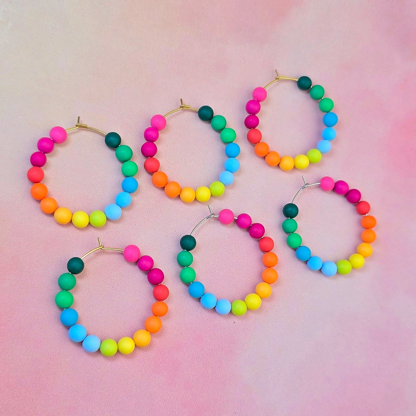 Hawaiian Sunrise Beaded Hoops