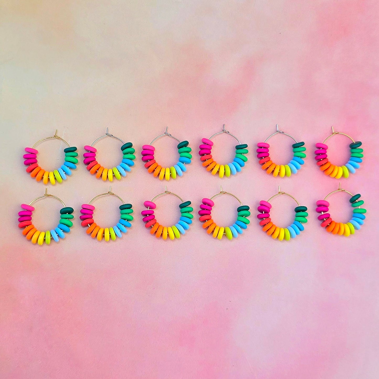 Hawaiian Sunrise Mini Beaded Hoops