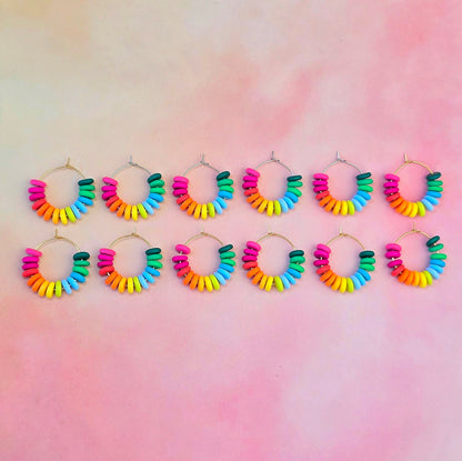 Hawaiian Sunrise Mini Beaded Hoops