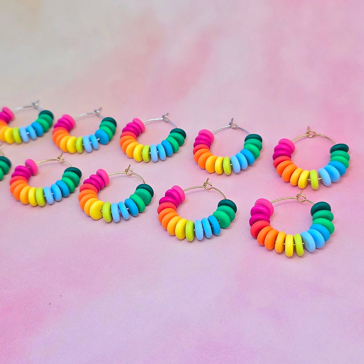Hawaiian Sunrise Mini Beaded Hoops