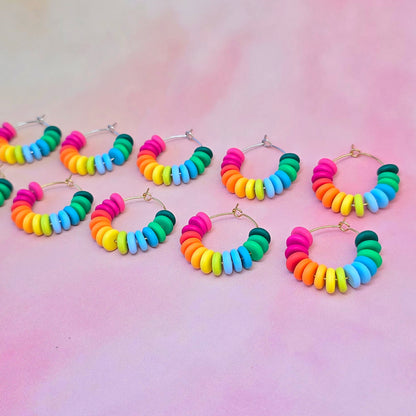 Hawaiian Sunrise Mini Beaded Hoops