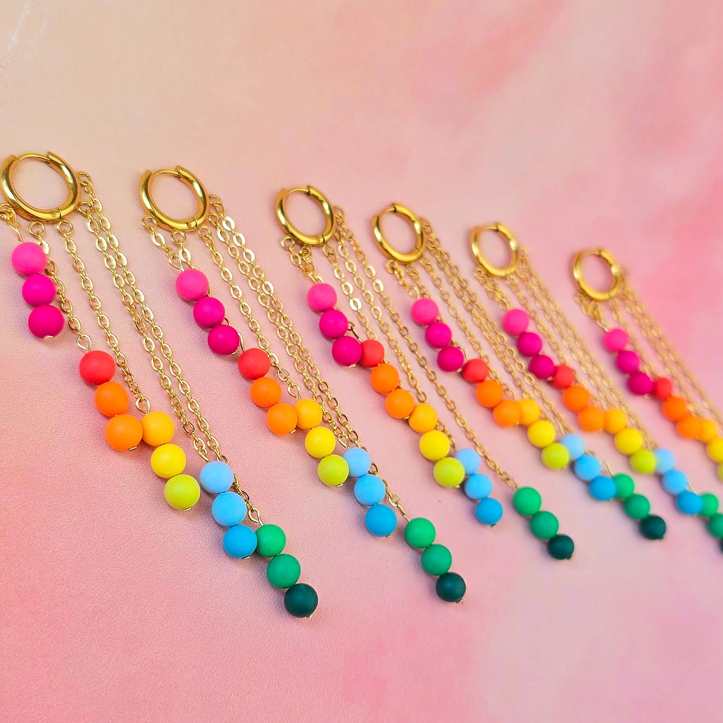 Hawaiian Sunrise 5 Drop Dangles