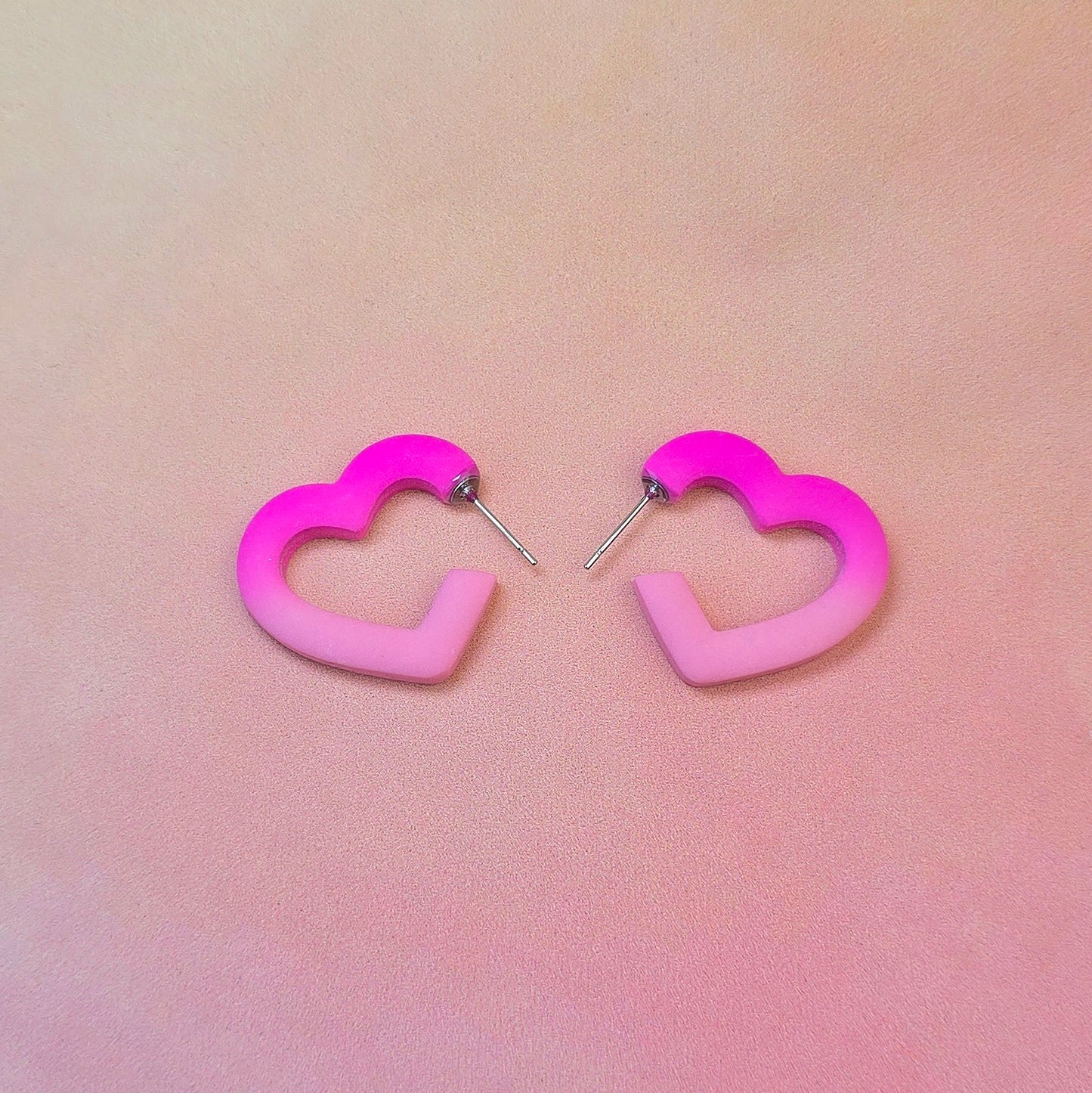 Citrus Paradise Ombre Heart Hoops
