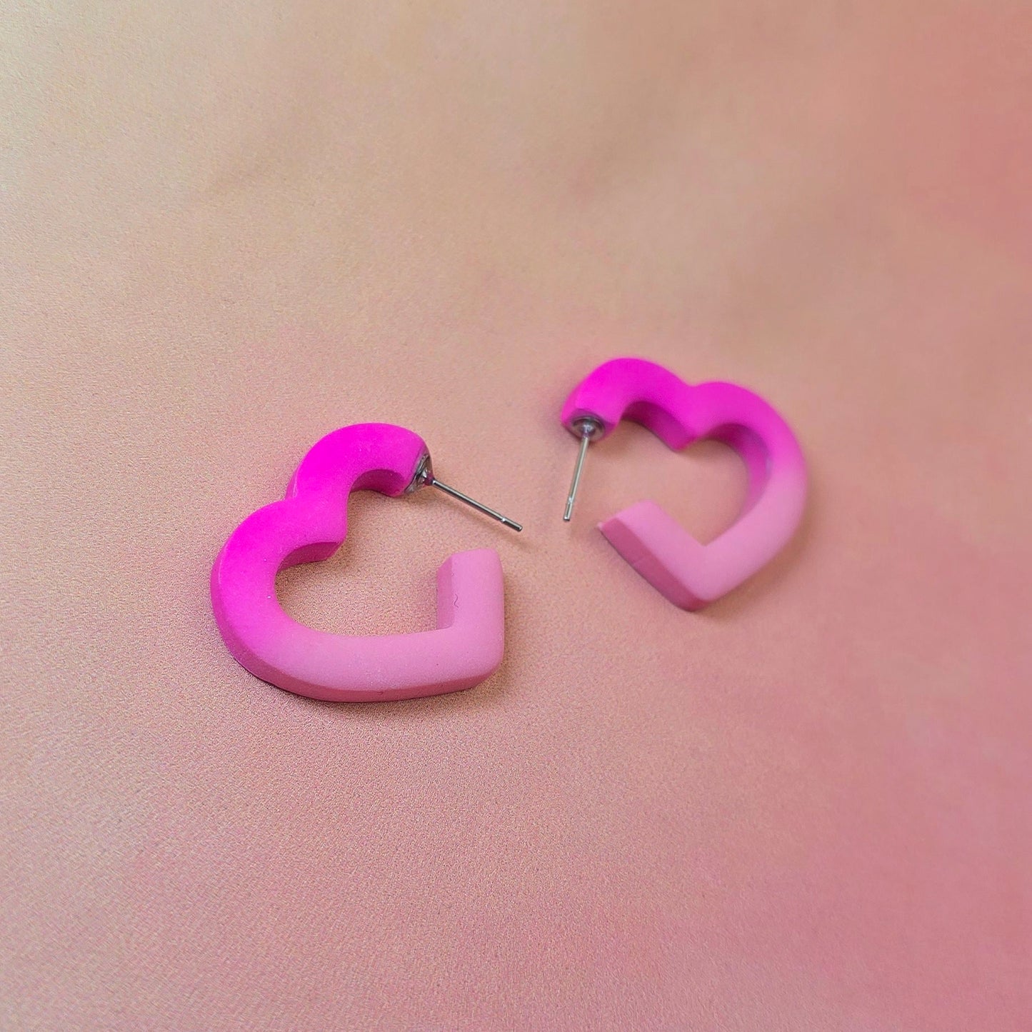 Citrus Paradise Ombre Heart Hoops