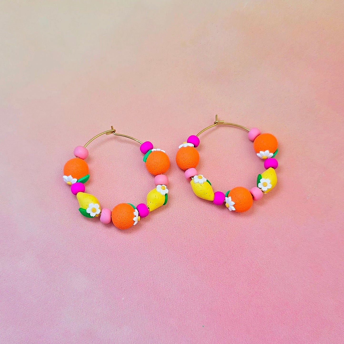 Citrus Paradise Beaded Hoops