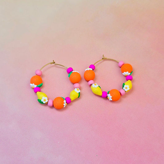 Citrus Paradise Beaded Hoops