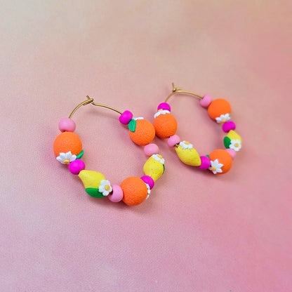 Citrus Paradise Beaded Hoops