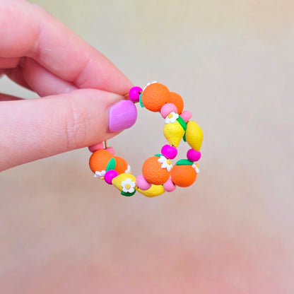 Citrus Paradise Beaded Hoops