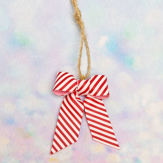 Red and White Present Bow Decortion