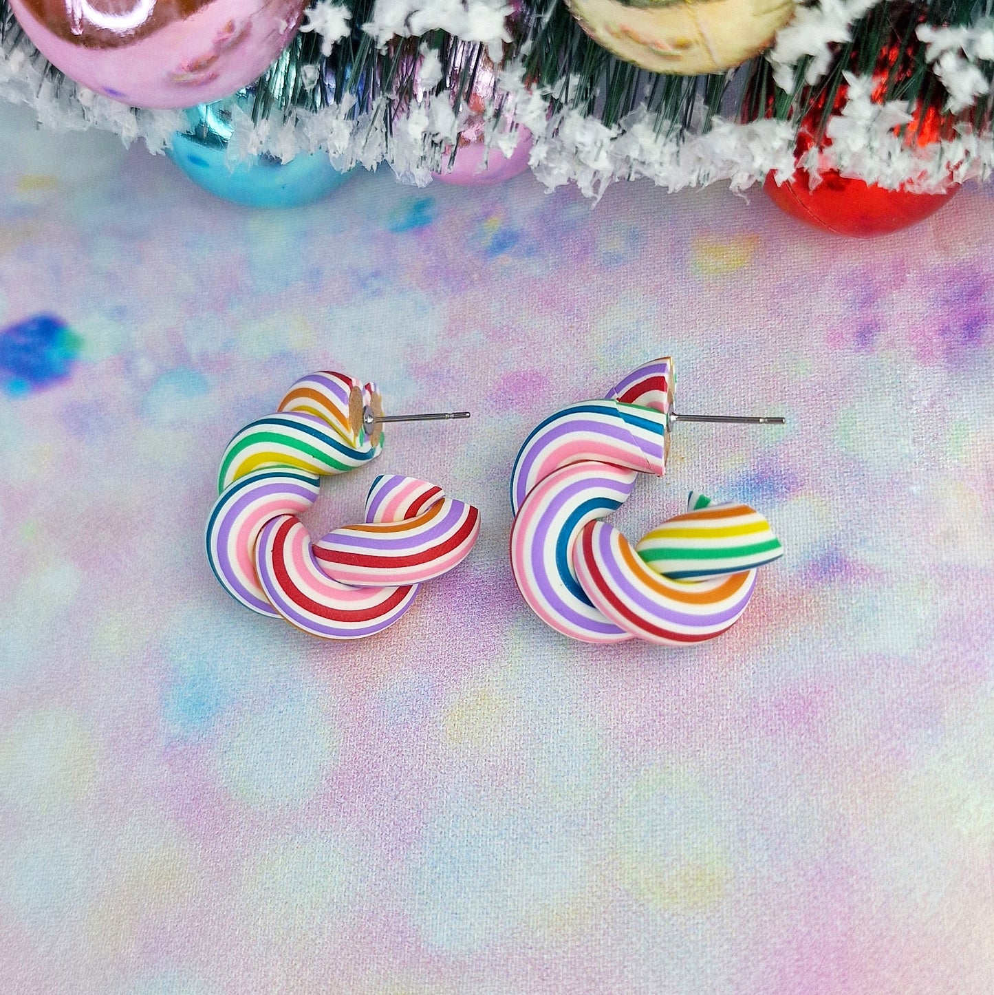 Christmas- Colourful Candy Cane Mini Flumps