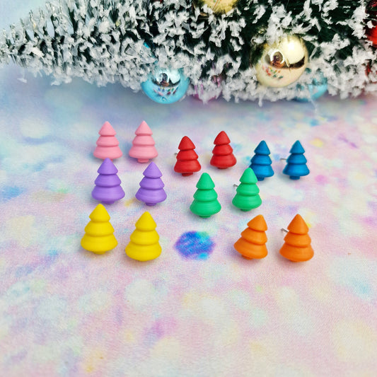 Christmas- Colourful Christmas Tree Studs