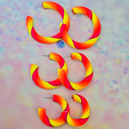Malibu Glow Twisted Hoops