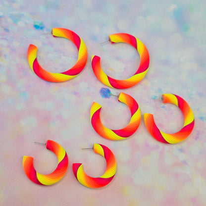 Malibu Glow Twisted Hoops