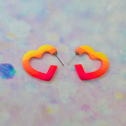 Malibu Glow Mini Heart Hoops