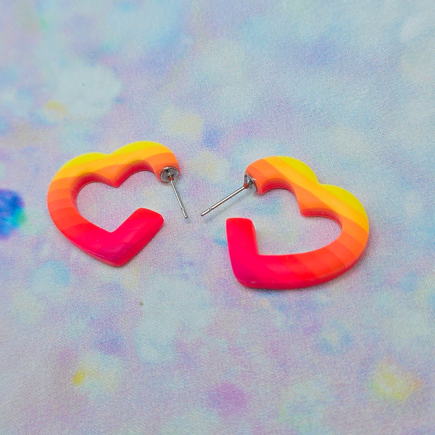 Malibu Glow Mini Heart Hoops