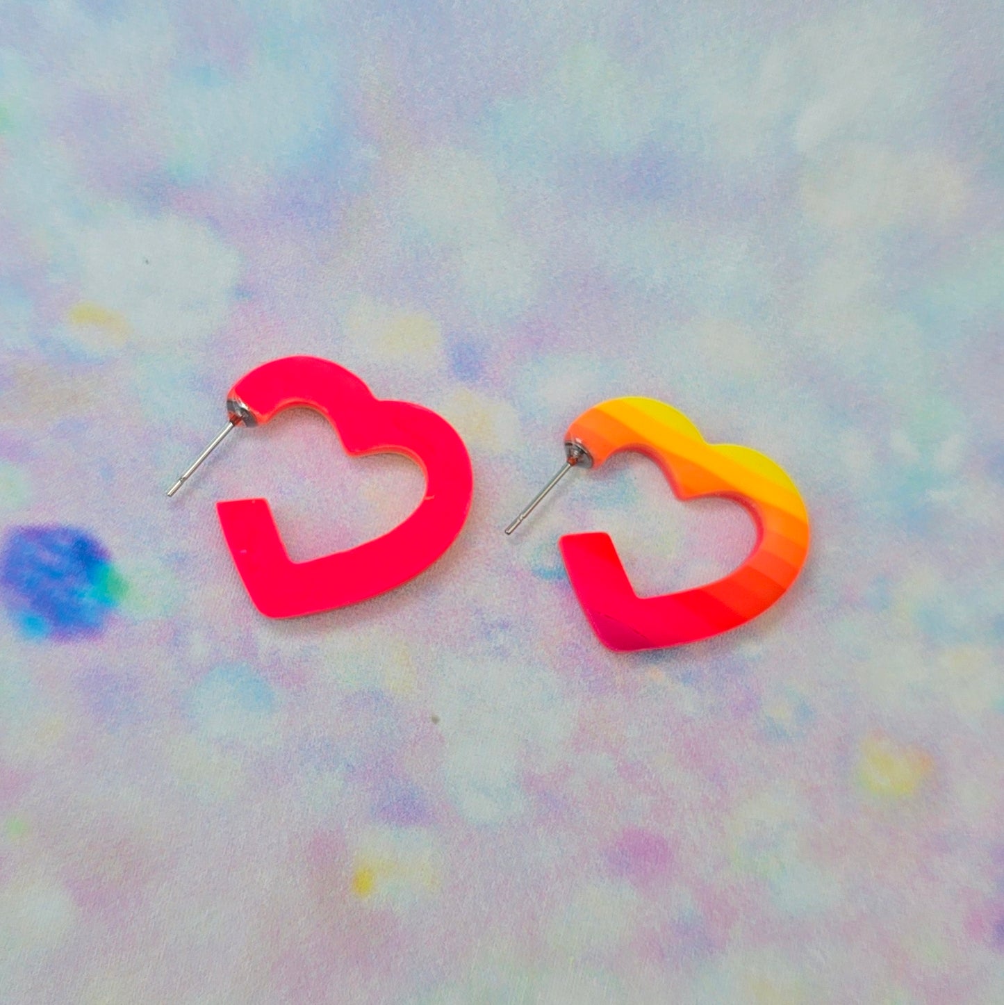 Malibu Glow Mini Heart Hoops