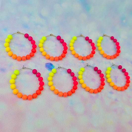 Malibu Glow Beaded Hoops