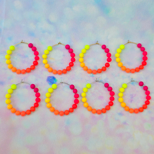 Malibu Glow Beaded Hoops