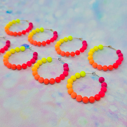 Malibu Glow Beaded Hoops