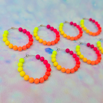 Malibu Glow Beaded Hoops