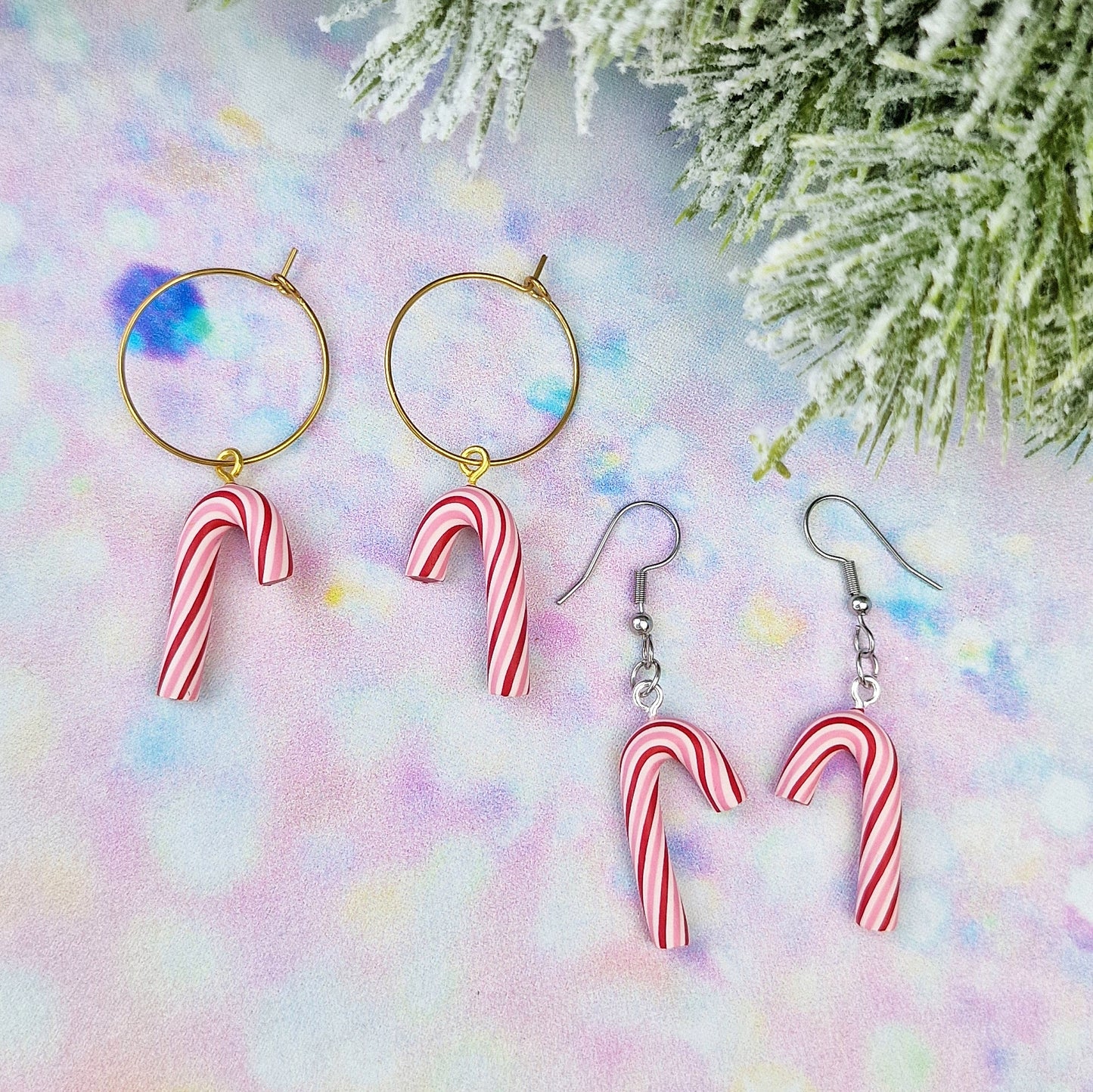 Christmas- Pink and Red Candy Cane Dangles