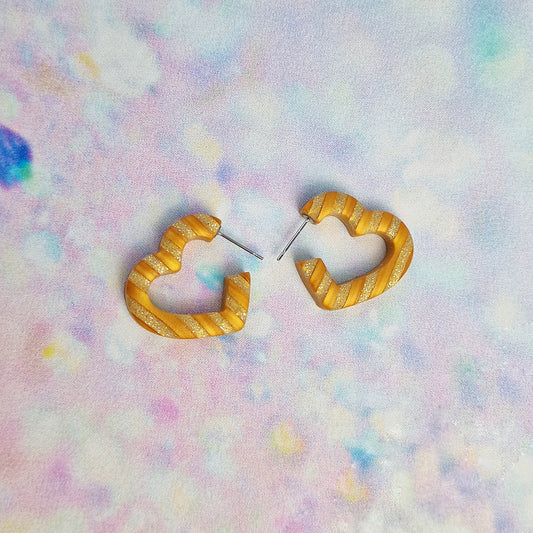 LIMITED EDITION- Gold Mini Heart Hoops