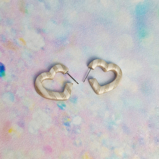 LIMITED EDITION- Silver Mini Heart Hoops