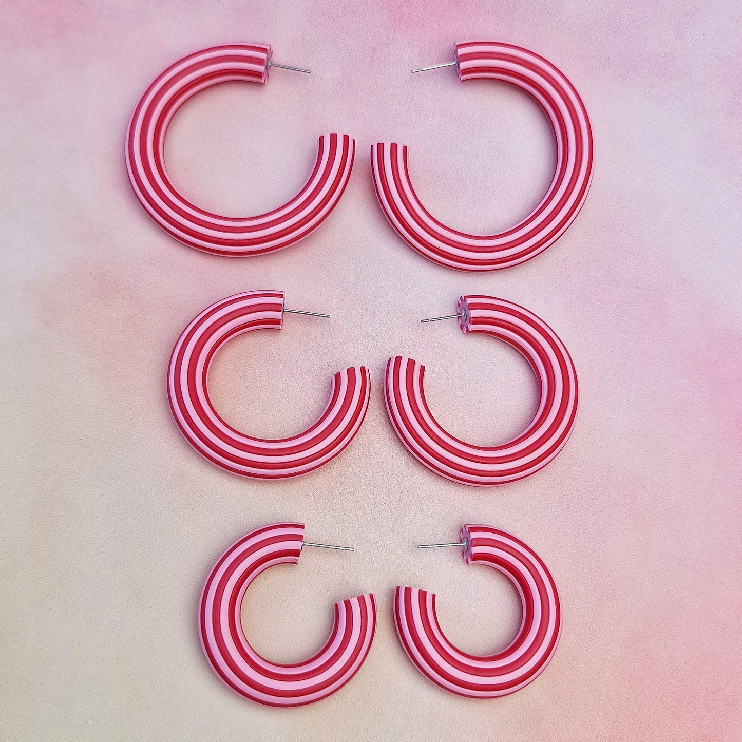 Pink and Red Hoops (All Sizes)