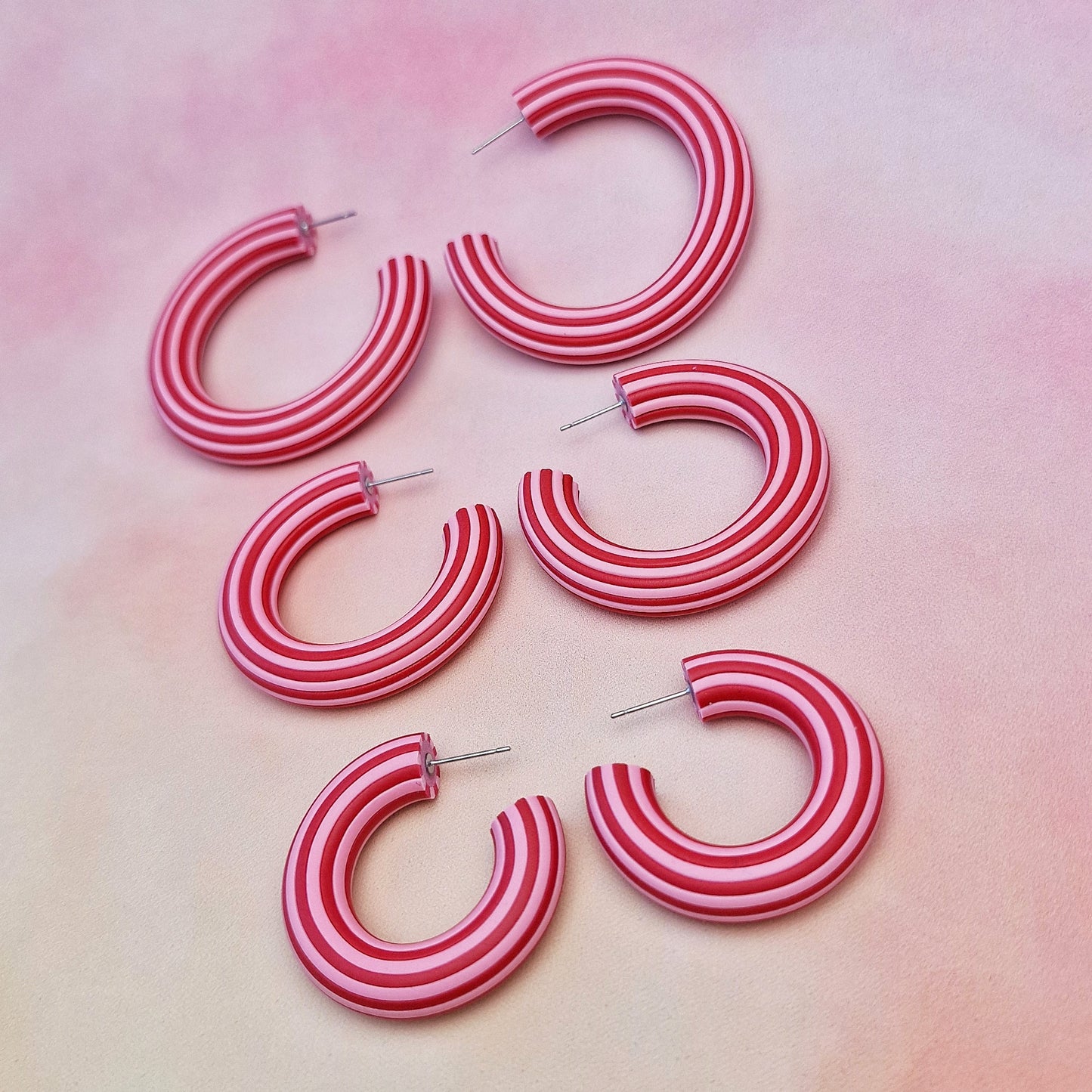 Pink and Red Hoops (All Sizes)