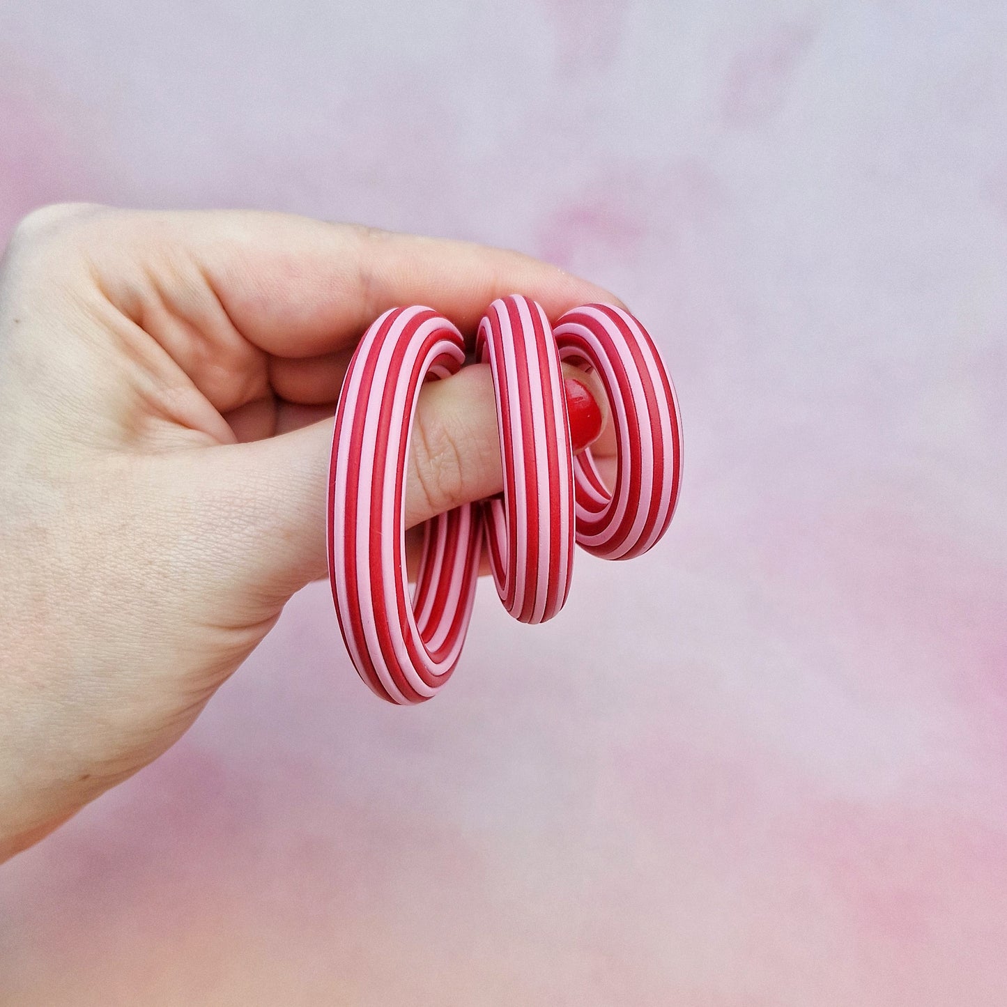 Pink and Red Hoops (All Sizes)