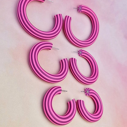 Pink and Burgundy Hoops (All Sizes)