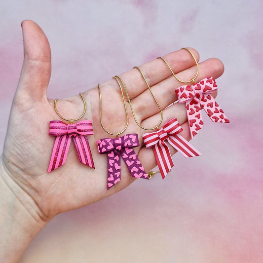 Valentine's Bow Necklaces