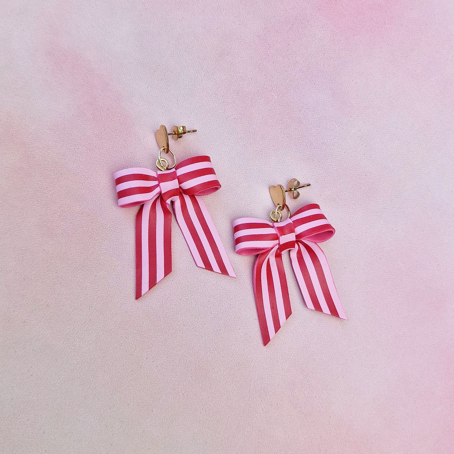 Pink and Red Stripe Bows