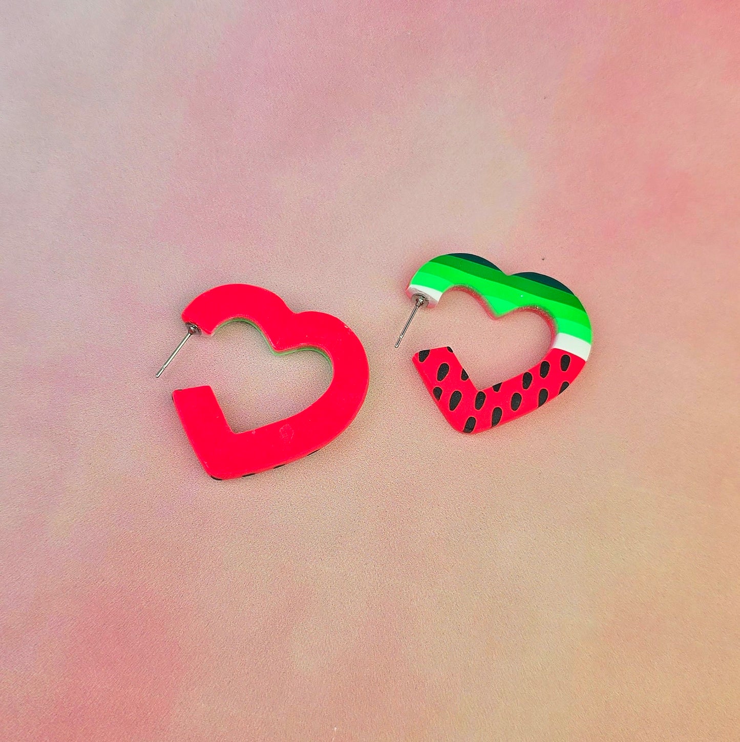 Watermelon Sugar Heart Hoops