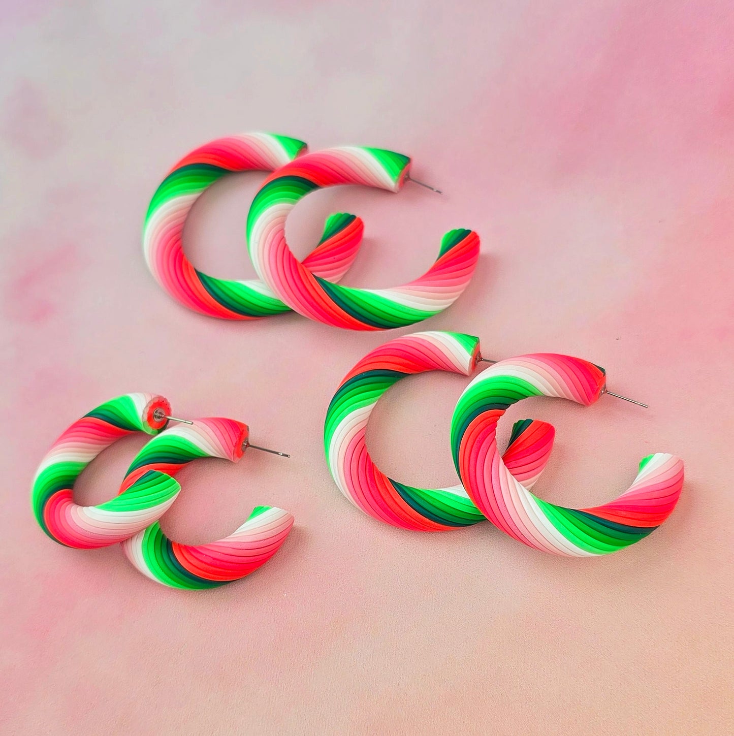 Watermelon Sugar Twisted Hoops