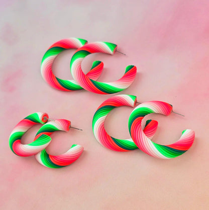 Watermelon Sugar Twisted Hoops