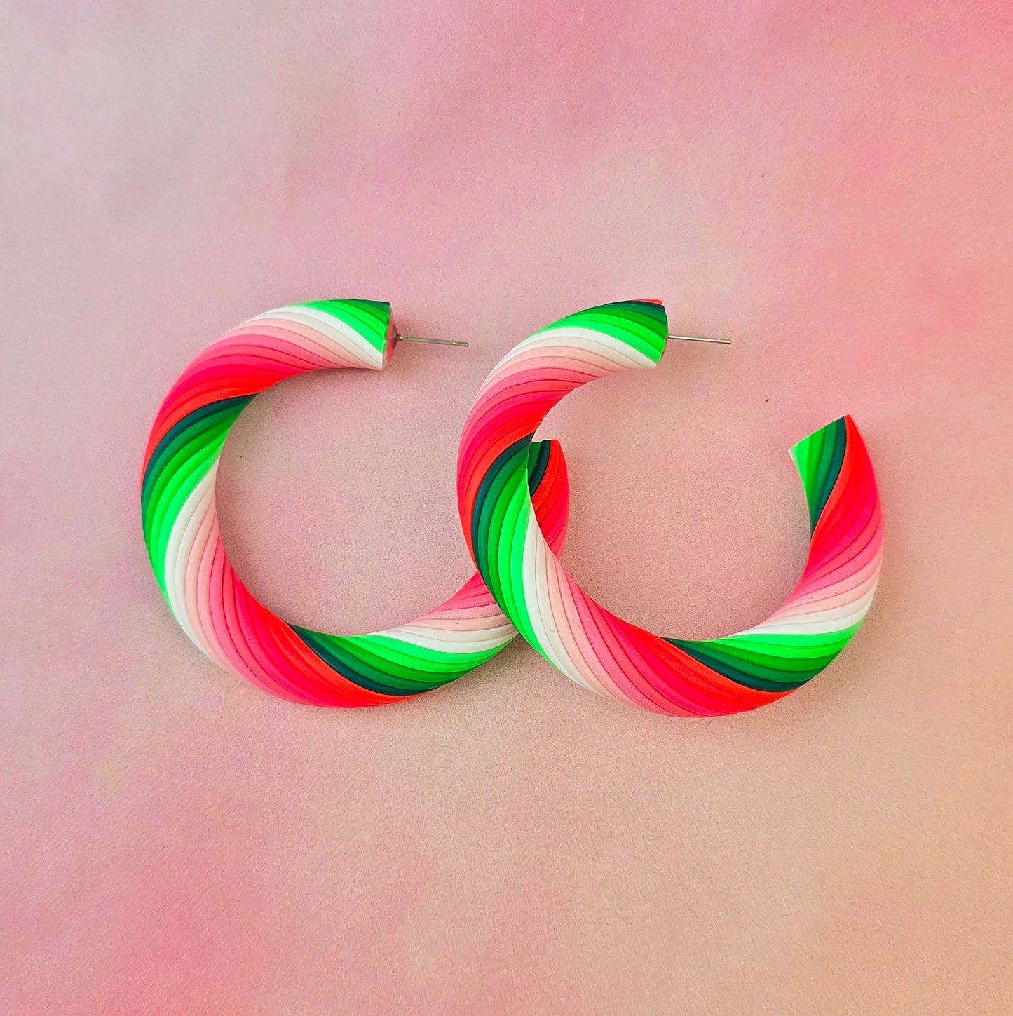 Watermelon Sugar Twisted Hoops